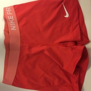 Red Nike Pro Shorts